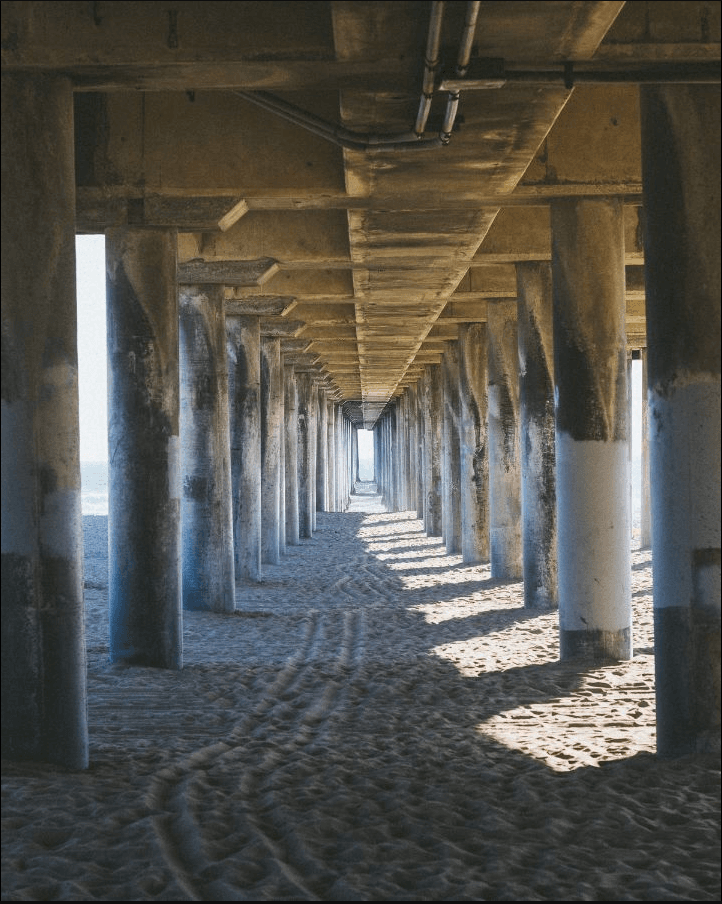 Photo underneath the pier on a 50mm lens on a crop sensor.