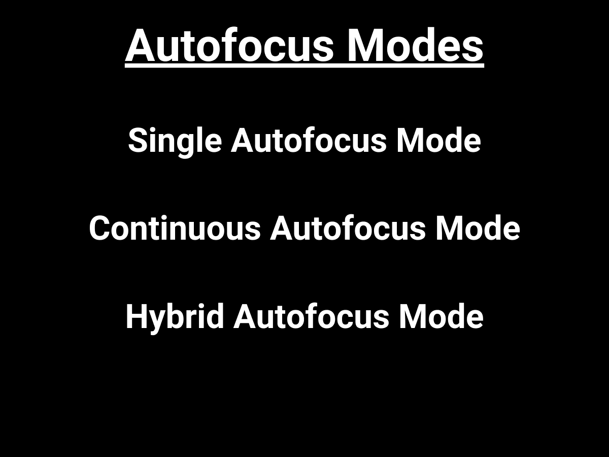 Graphic showing the different autofocus modes.