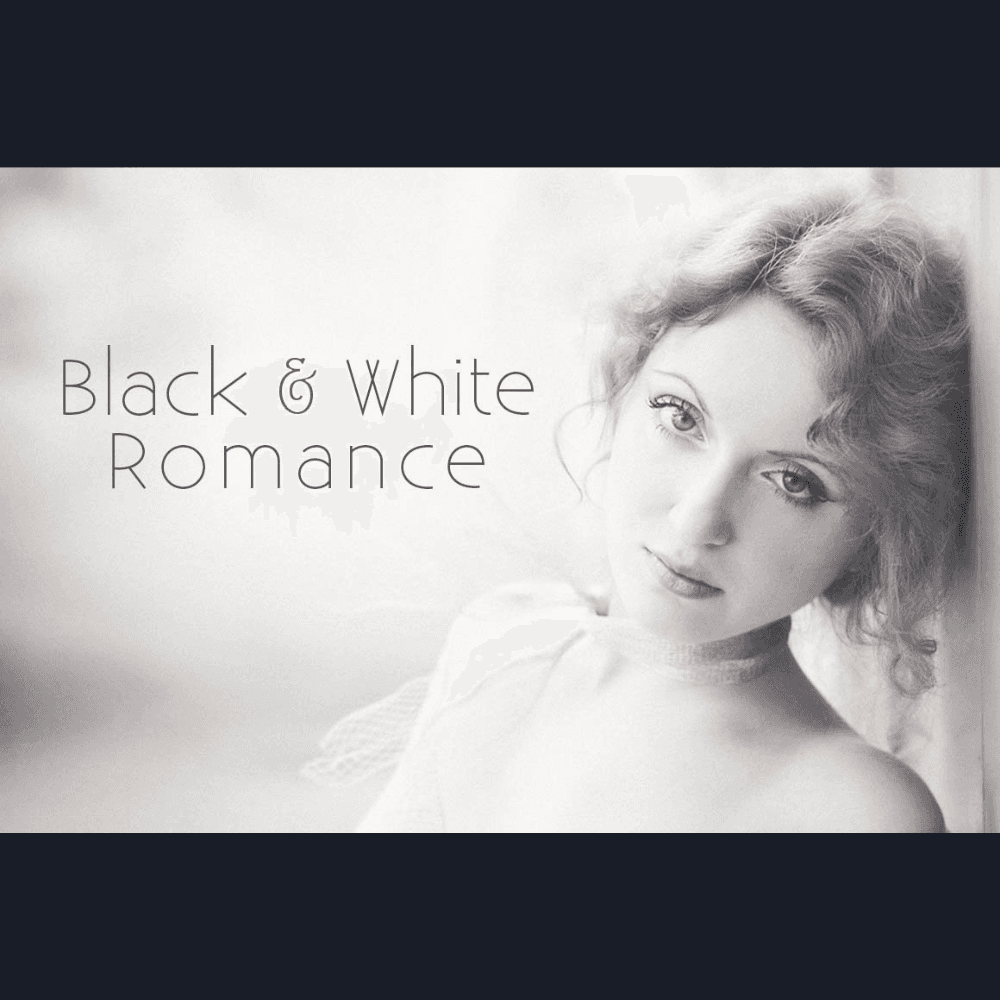 Black and white romance portrait.