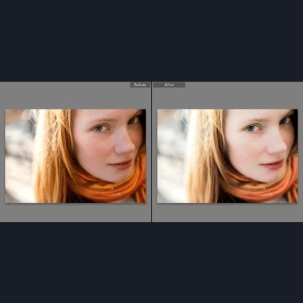 Woman in orange scarf.