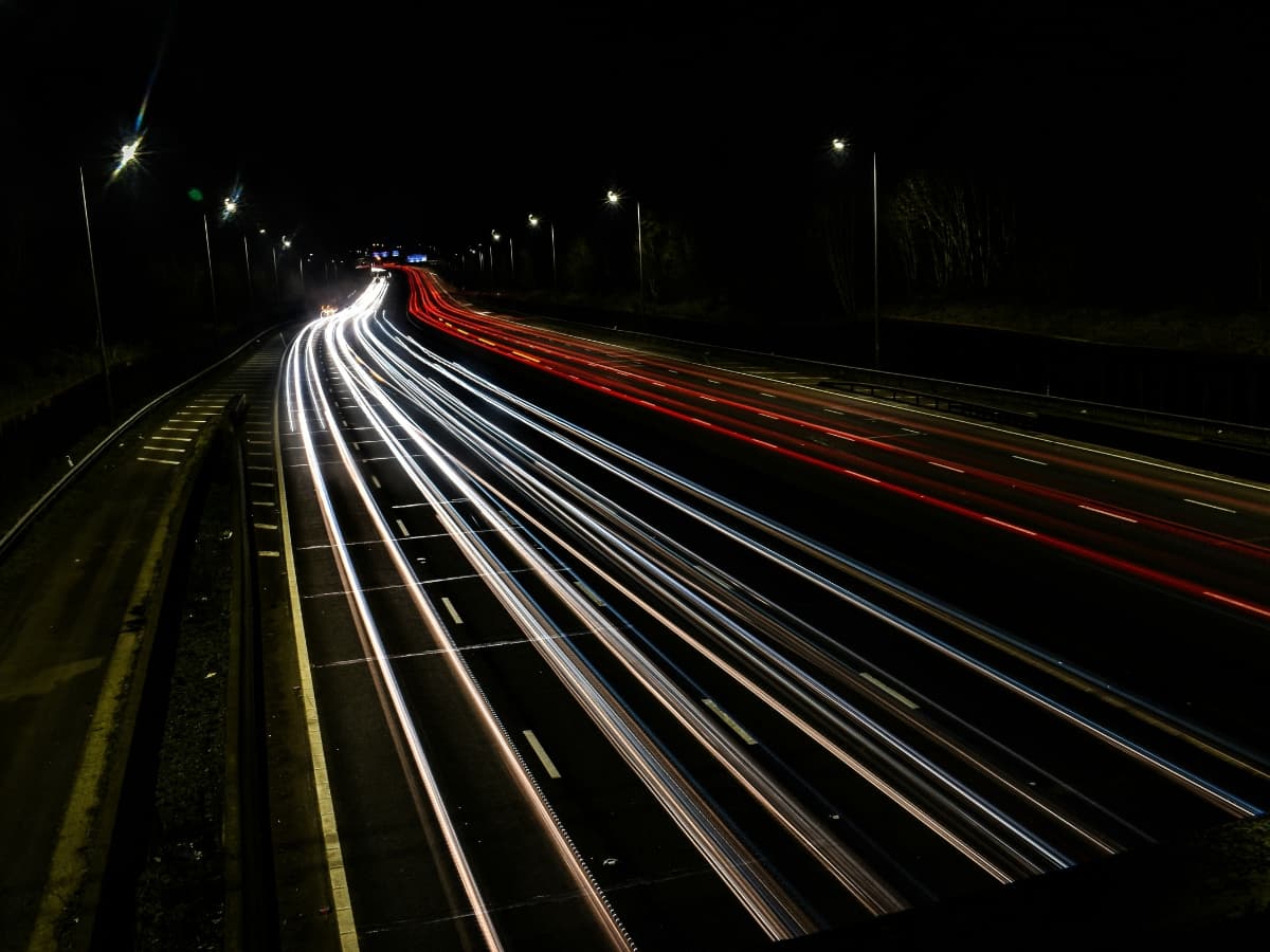 Light trails on the freeway.