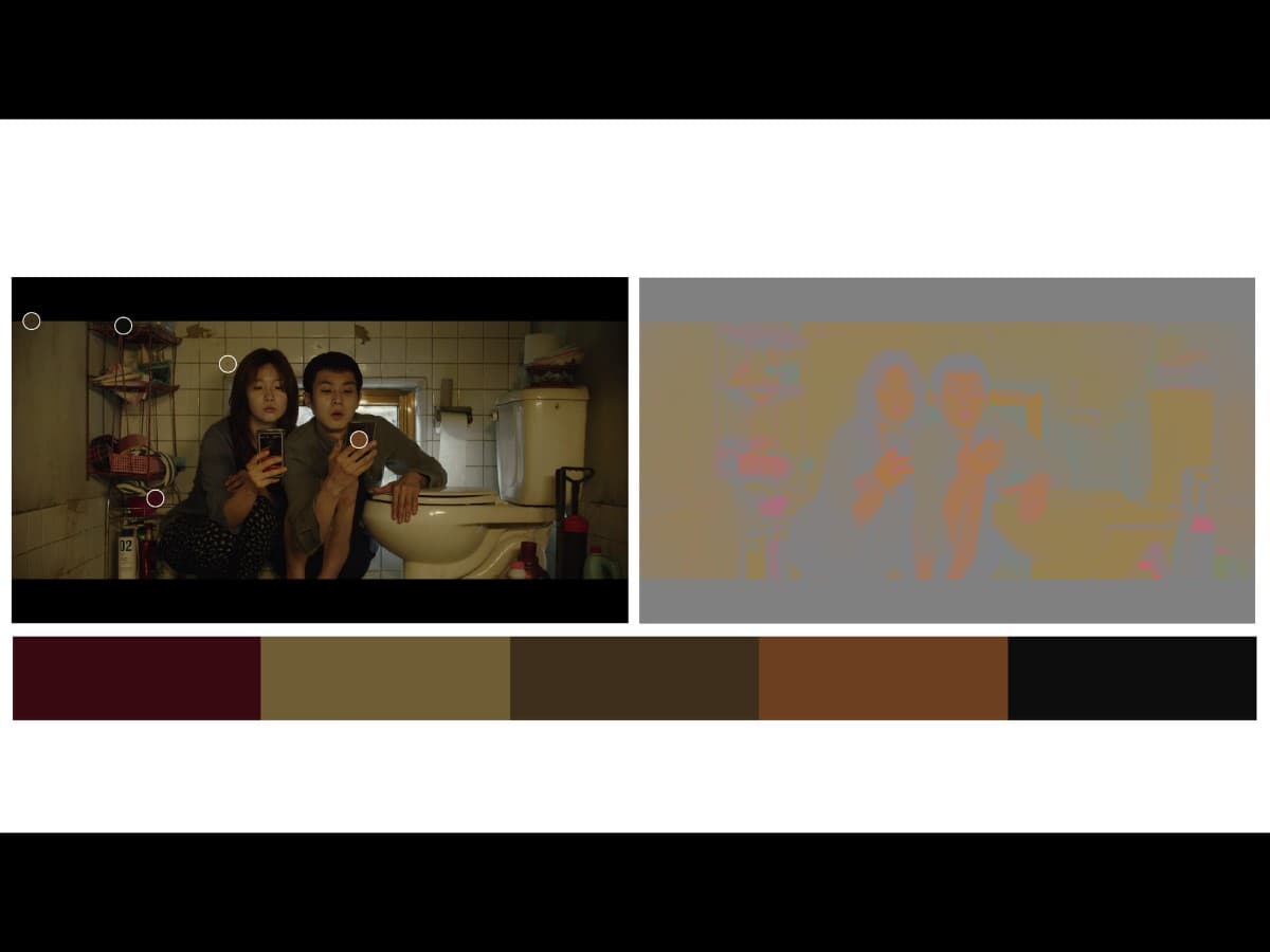 Color from scene from Parasite where Ki-woo and sister are in bathroom.