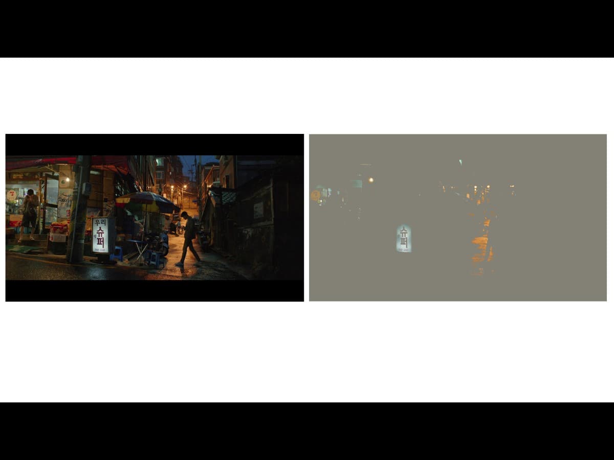 Lighting from alley scene in Parasite.