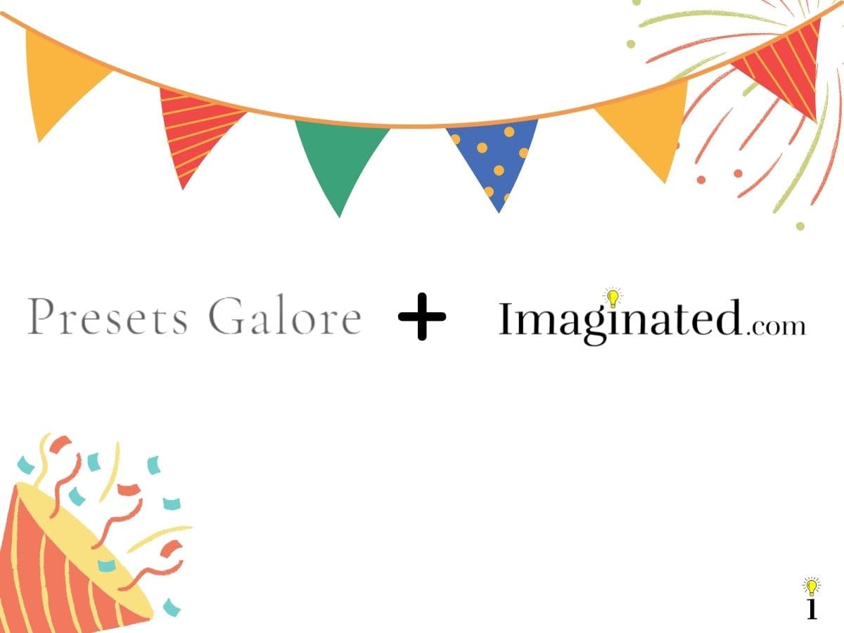 Graphic of Presets Galore and Imaginated.