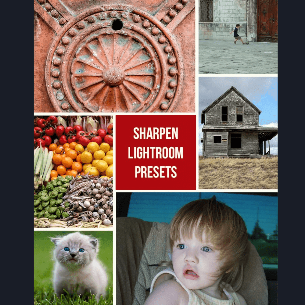 Collage of images for sharpening.