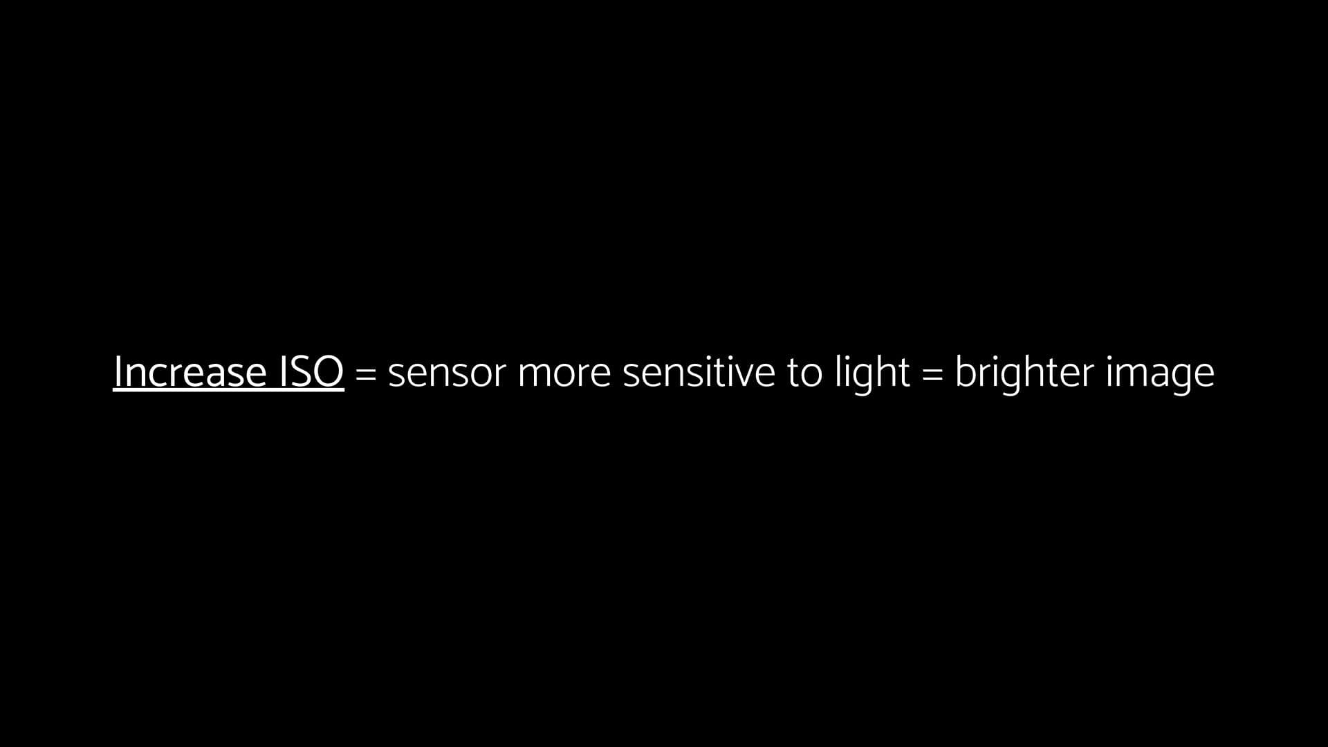 Increasing ISO Graphic of increasing ISO.
