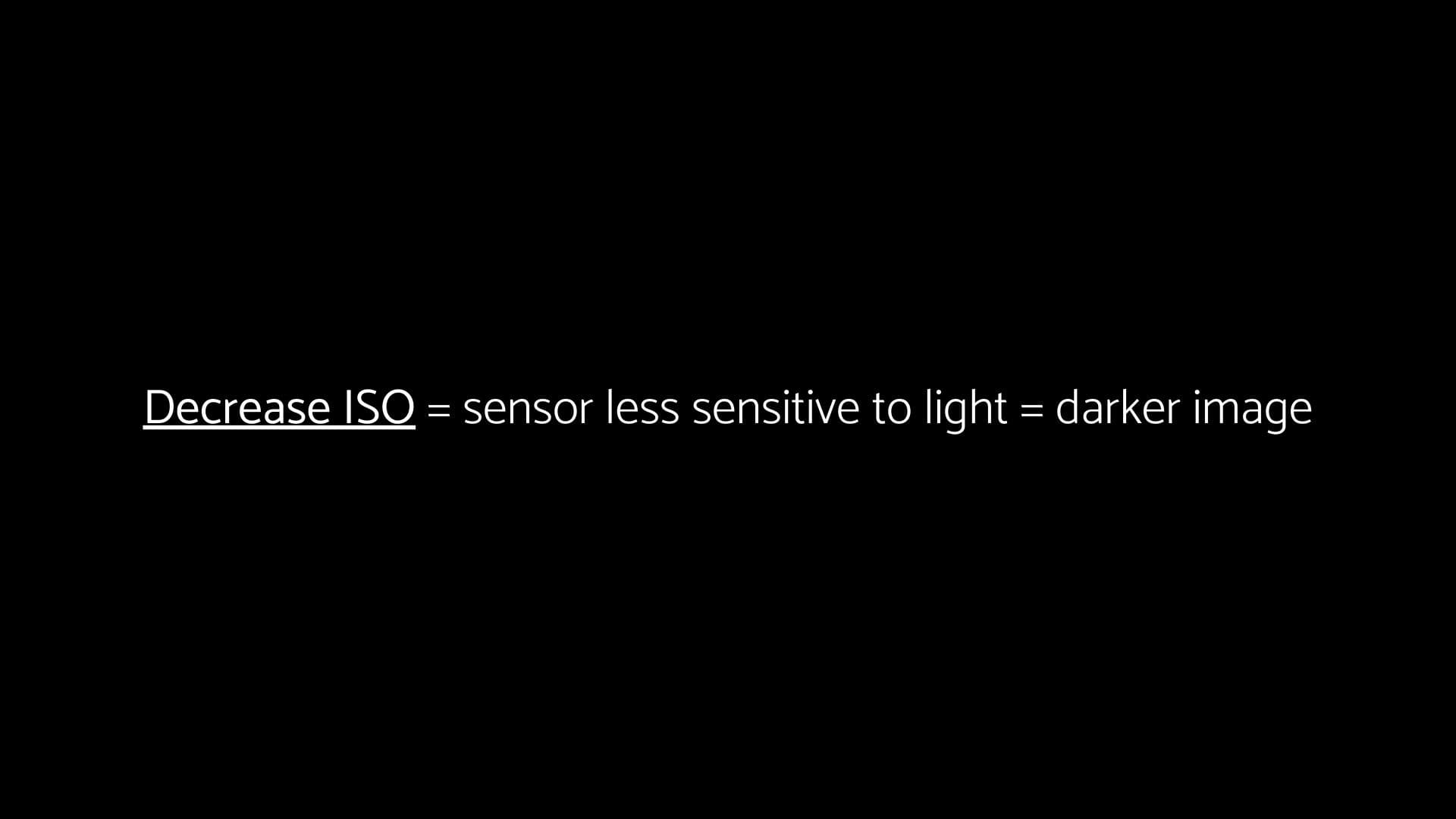 Decreasing ISO Graphic of decreasing ISO.