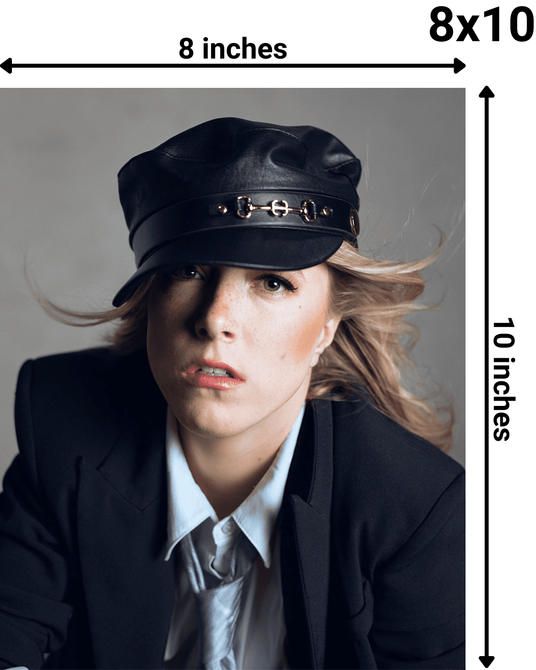 8x10 photo size which is 4:5 aspect ratio Example headshot with a size of 8x10.