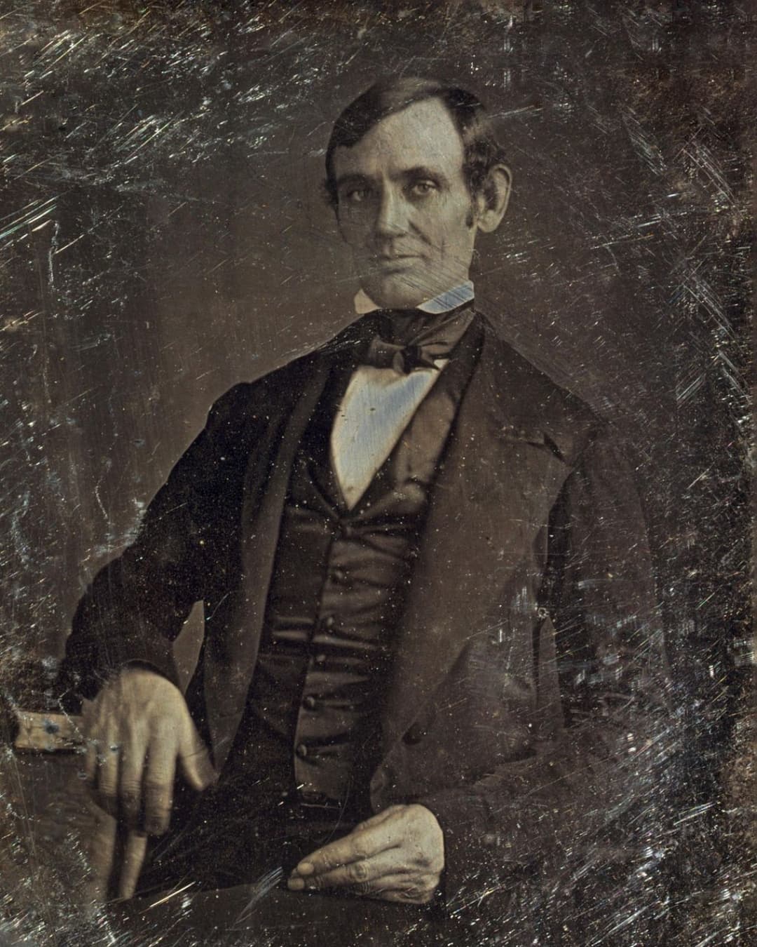 Daguerreotype of Abraham Lincoln as U.S. Congressman-elect in 1846, attributed to Nicholas H. Shepard Daguerreotype of Abraham Lincoln as U.S. Congressman-elect in 1846, attributed to Nicholas H. Shepard.