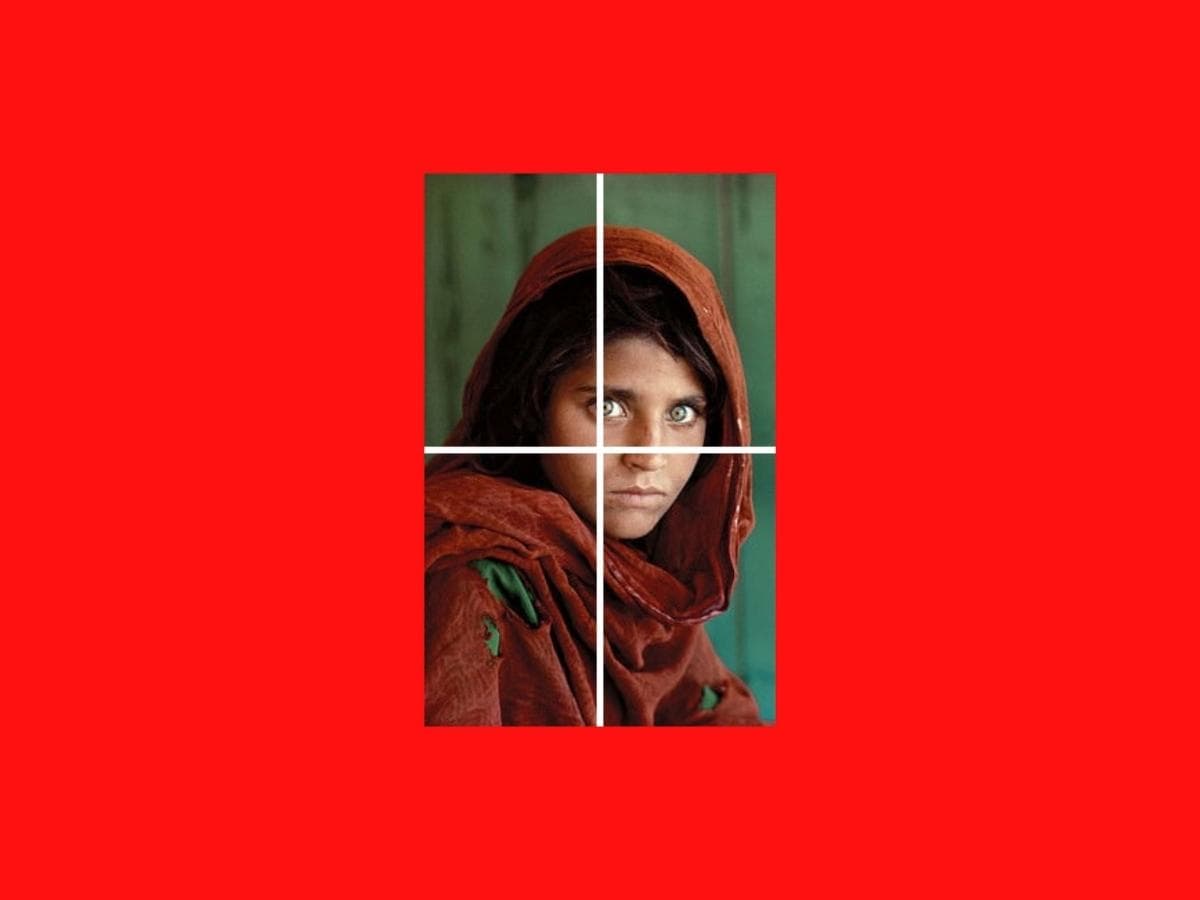 Afghan Girl center composition Afghan girl with center composition.