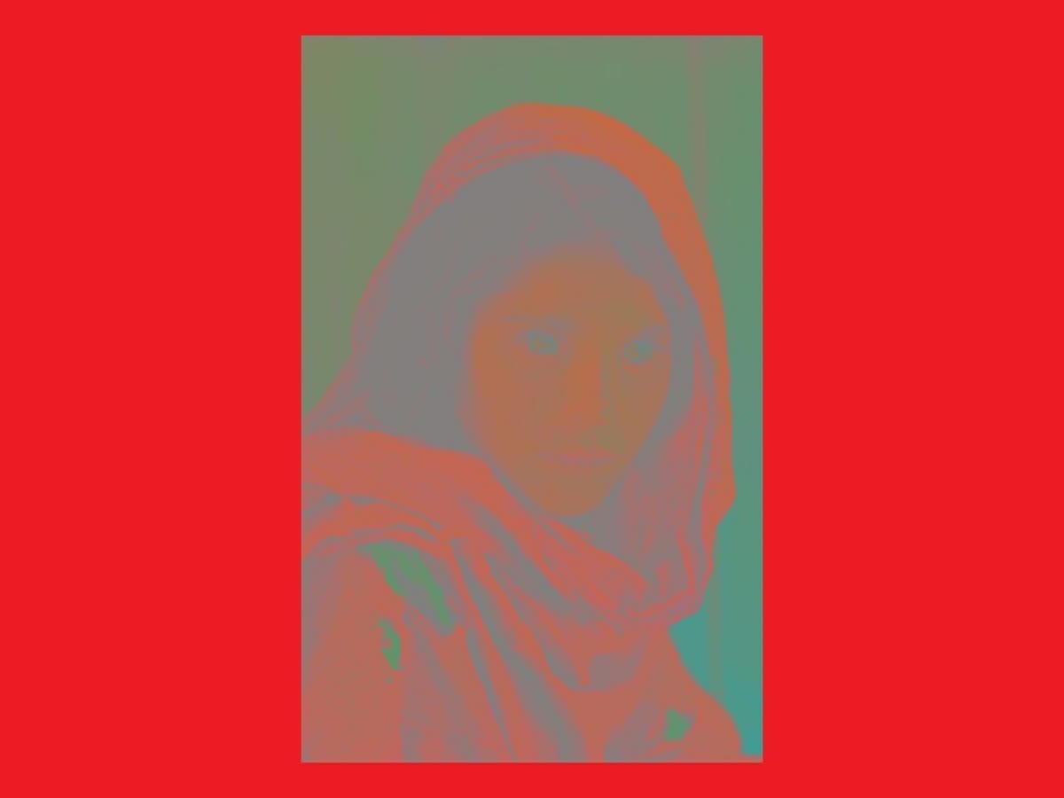 Afghan Girl complementary colors of red and green Afghan girl complementary colors of red and green.