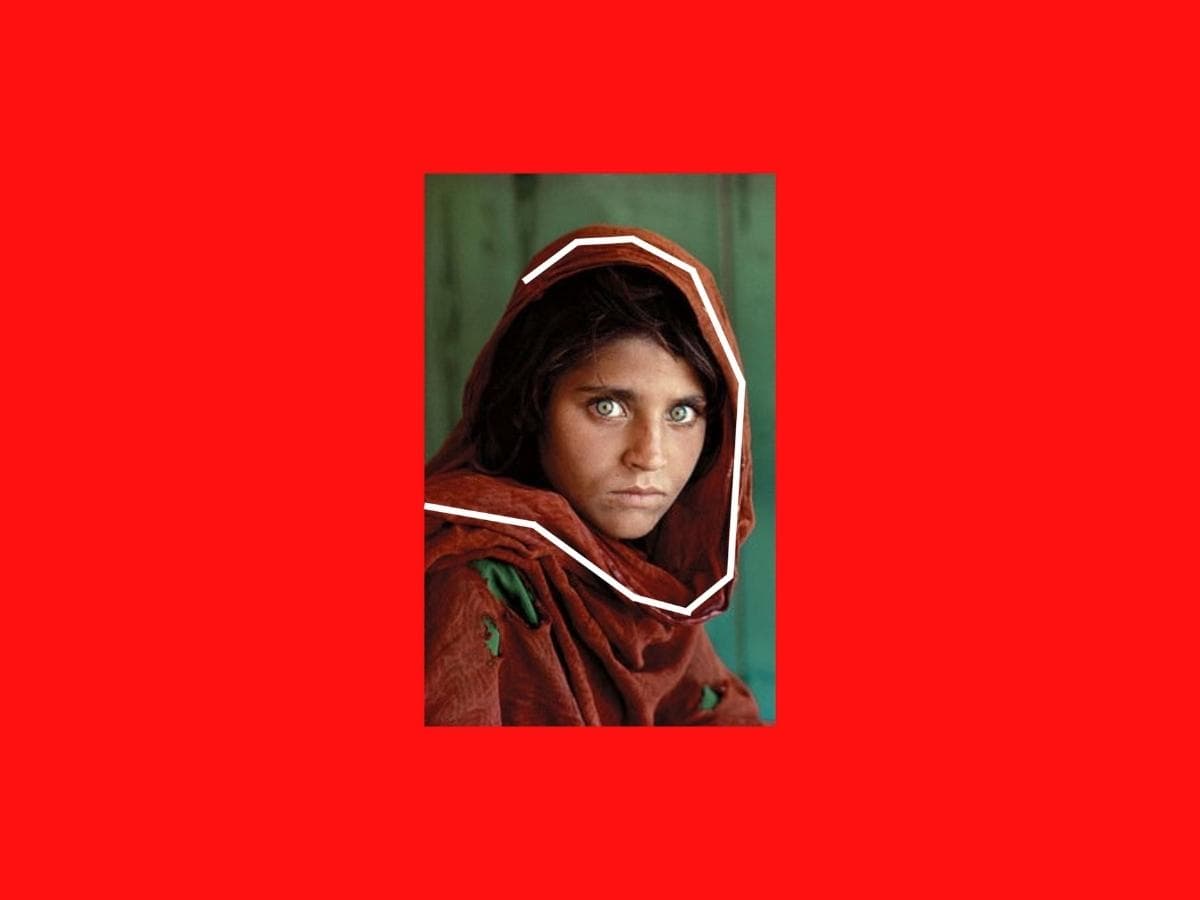 Afghan Girl framing composition Afghan girl with framing composition.