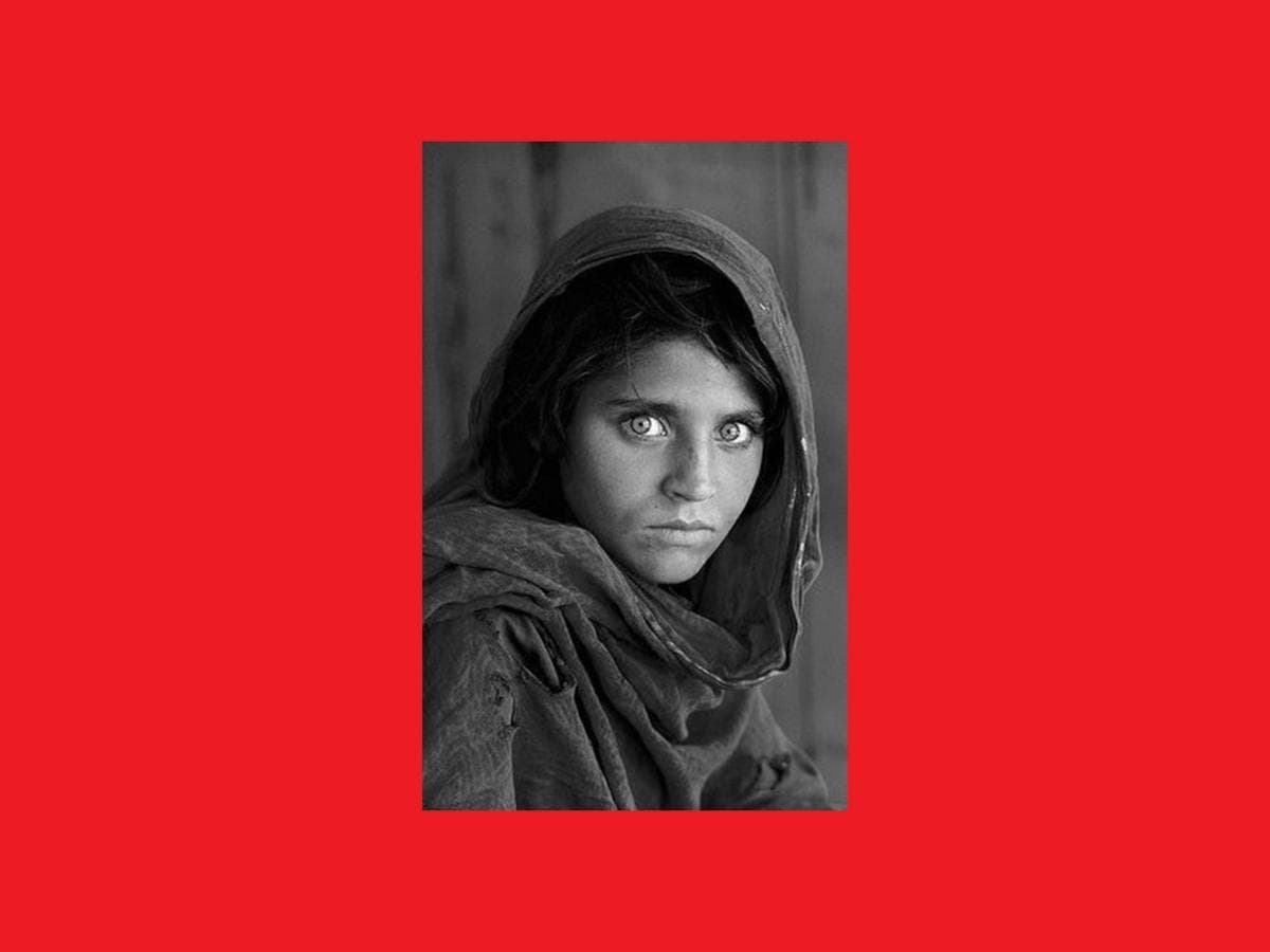 Afghan Girl lighting Afghan girl in black and white.