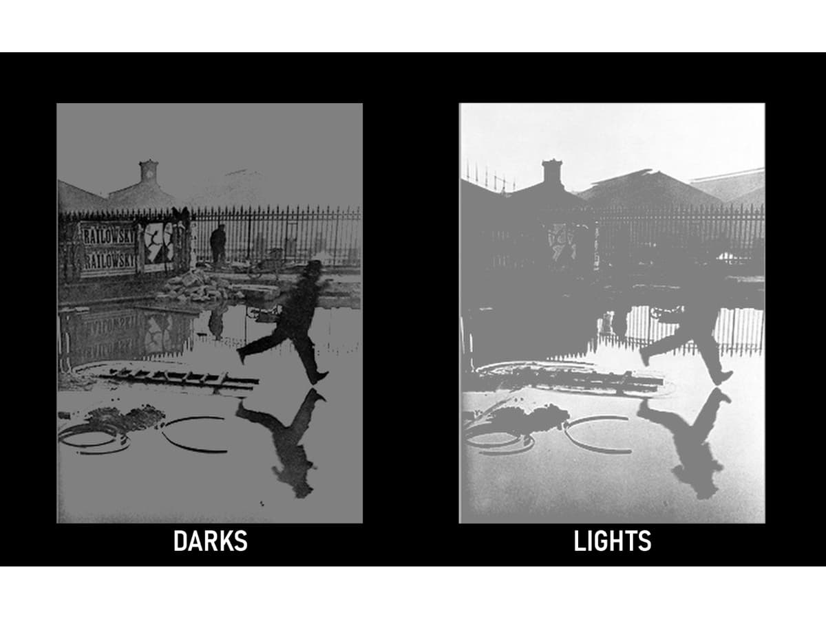 Behind the Gare Saint-Lazare tonal range Showing tonal range in Behind the Gare Saint-Lazare.
