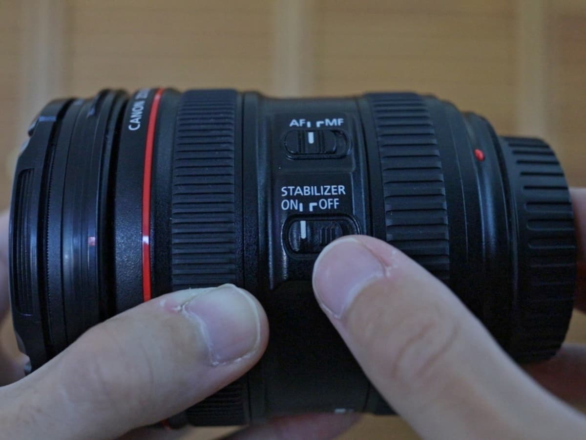 Canon EF 24-70mm f4L ISM image stabilization switch Canon EF 24-70mm f4L ISM image stabilization switch.