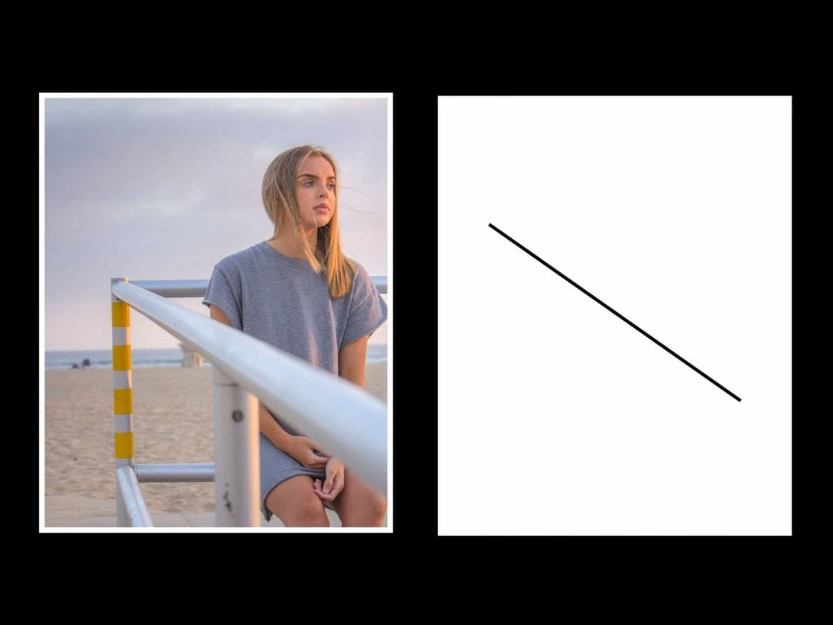Diagonal leading lines Diagonal leading lines with a girl sitting on a rail.