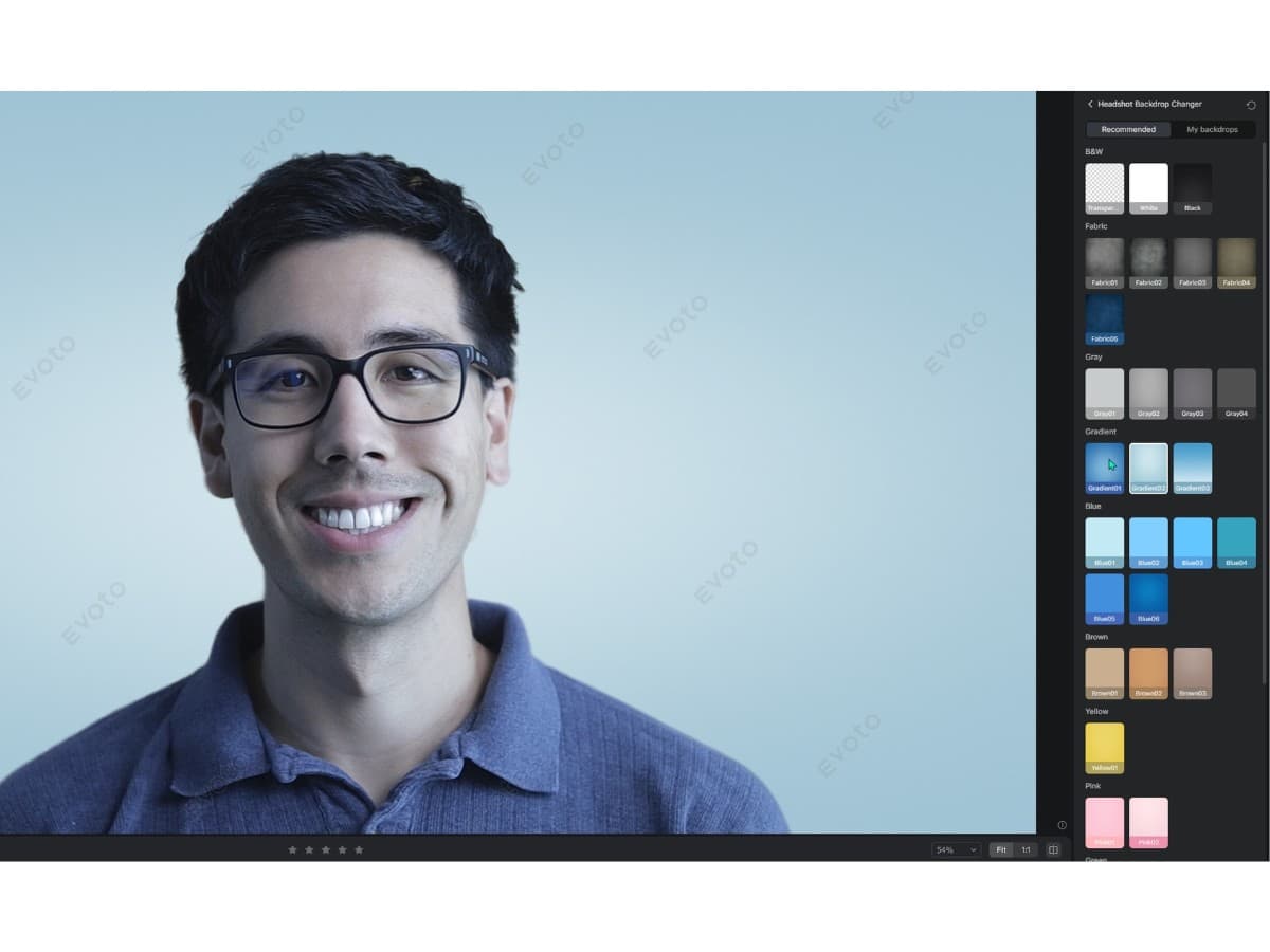 Evoto AI headshot backdrop changer Evoto AI headshot backdrop changer.