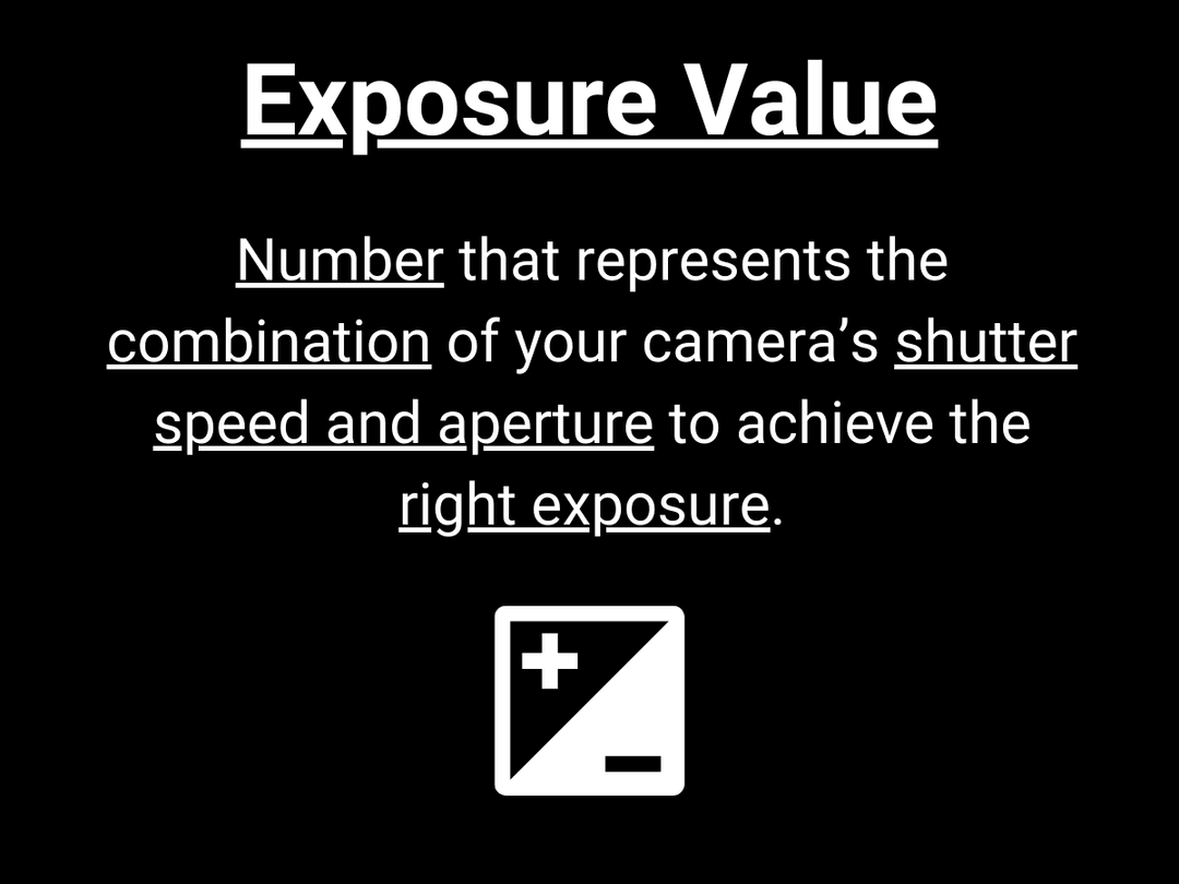 Exposure value definition Graphic showing the definition of exposure value.