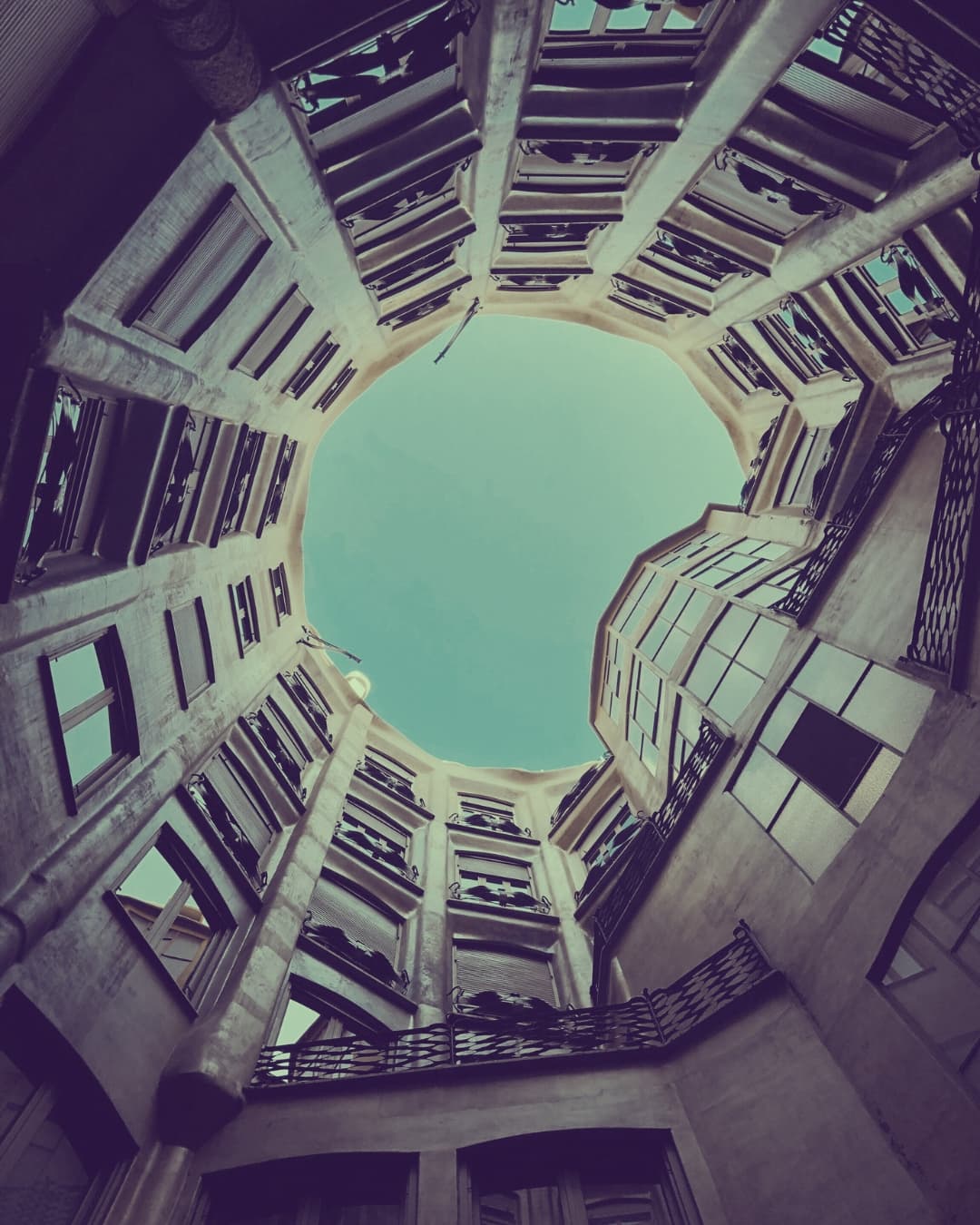 Fisheye lens building Building taken with a fisheye lens.
