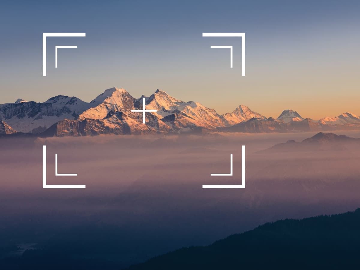 Focus point on point of emphasis for landscape photography Focus point on a mountain landscape photo.