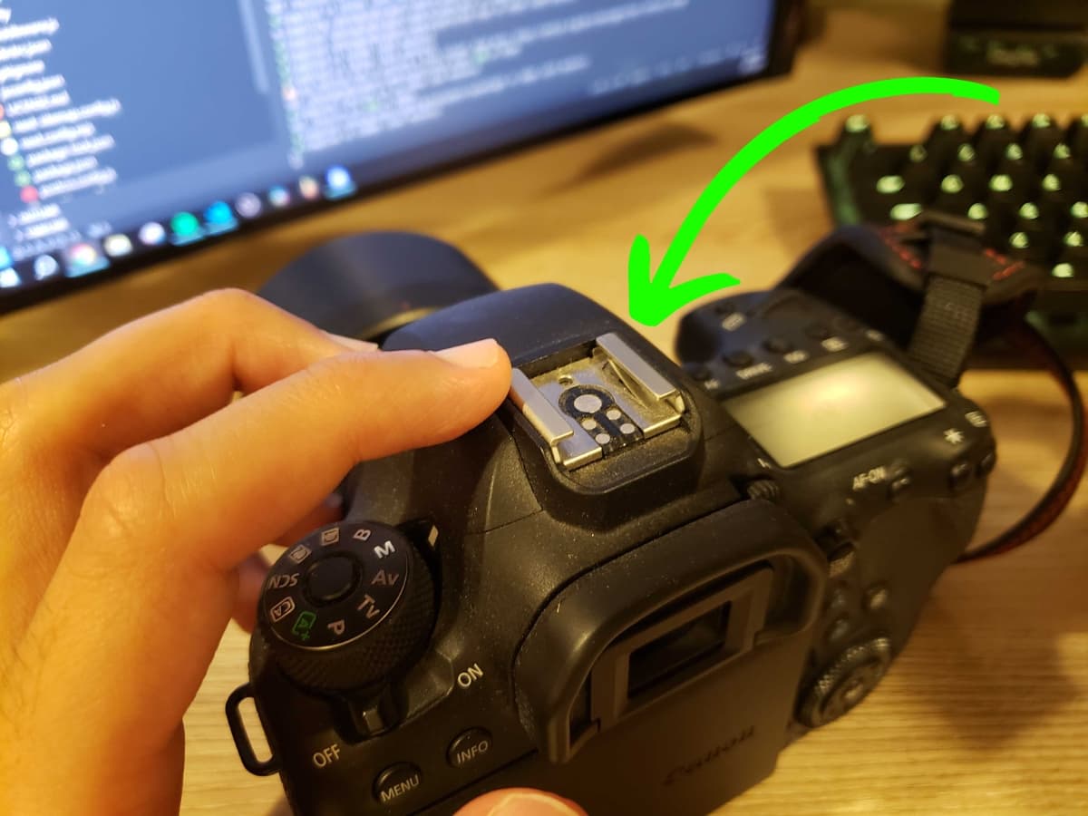 Hot shoe on my camera Hot shoe on a camera.