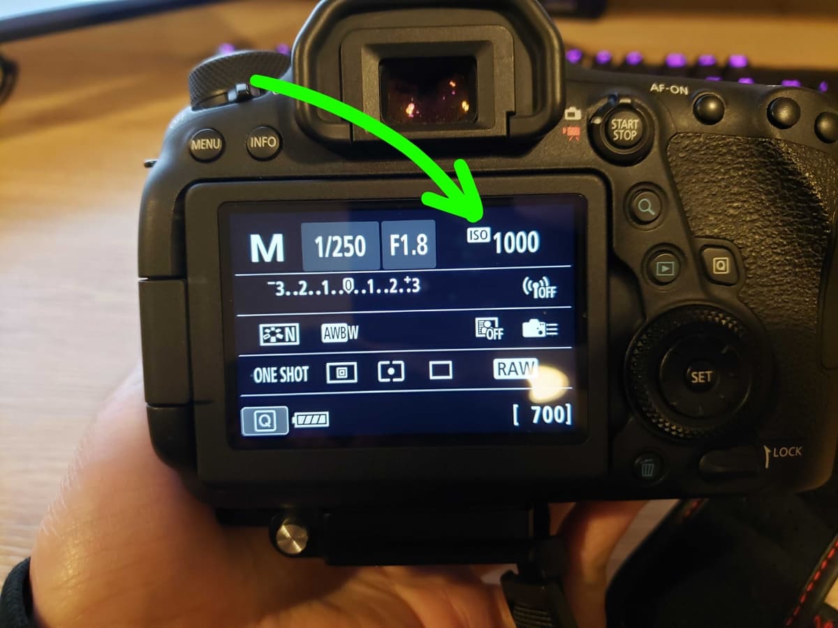 ISO on camera ISO values on a camera.