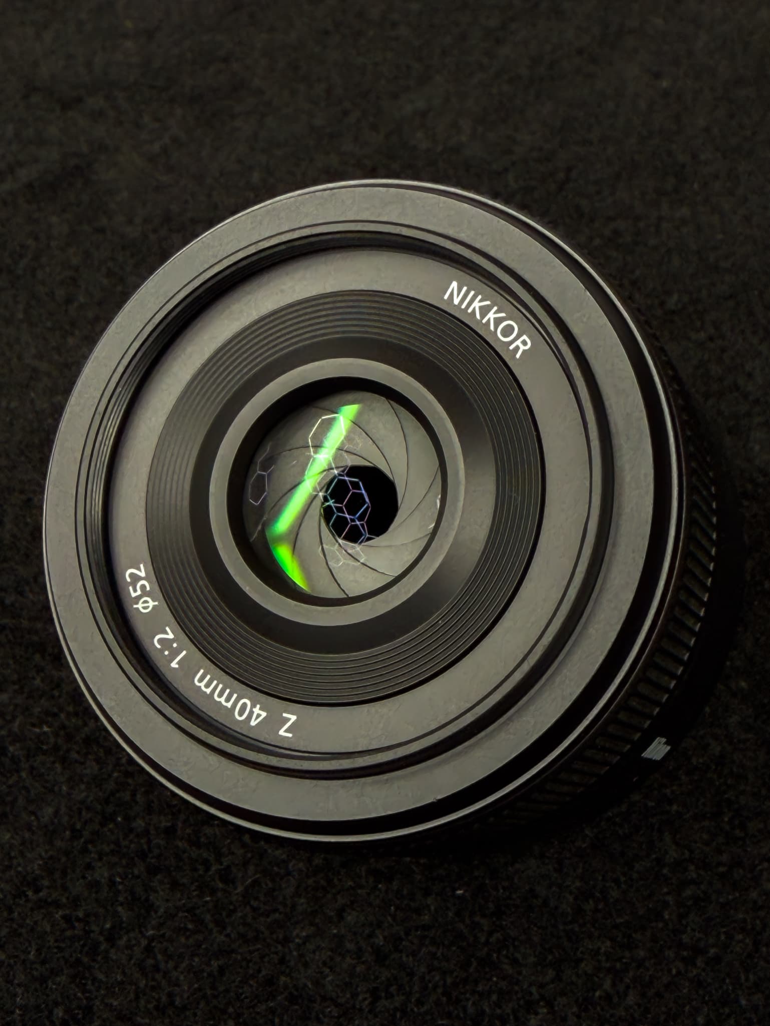 Front glass element of the Nikon Z 40mm f/2