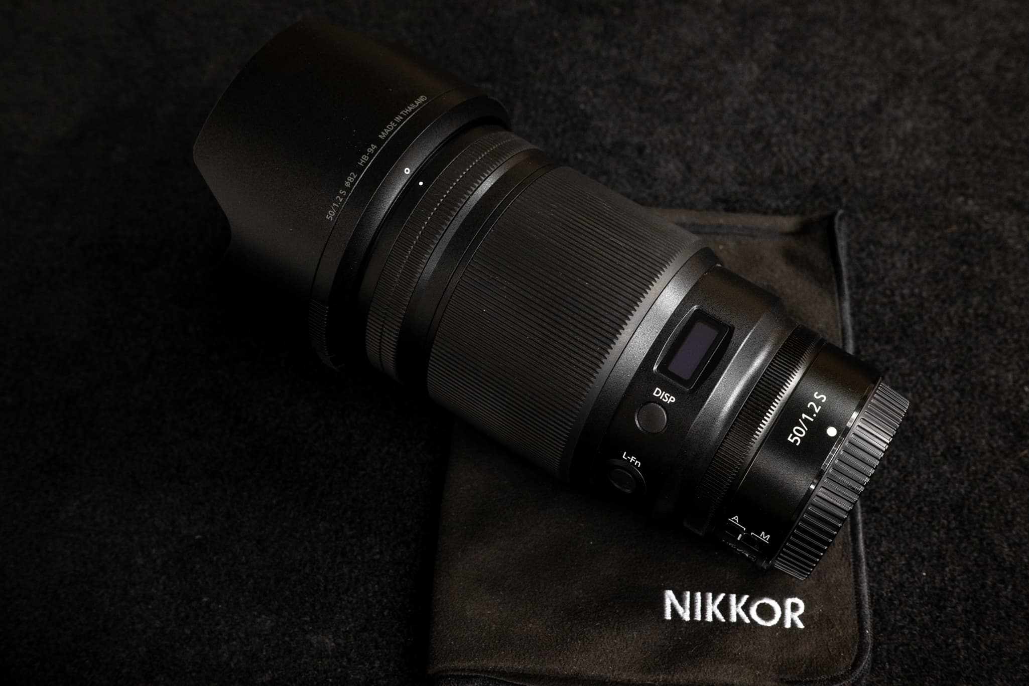 Nikon Z 50mm f/1.2 S mounted to Nikon full-frame camera