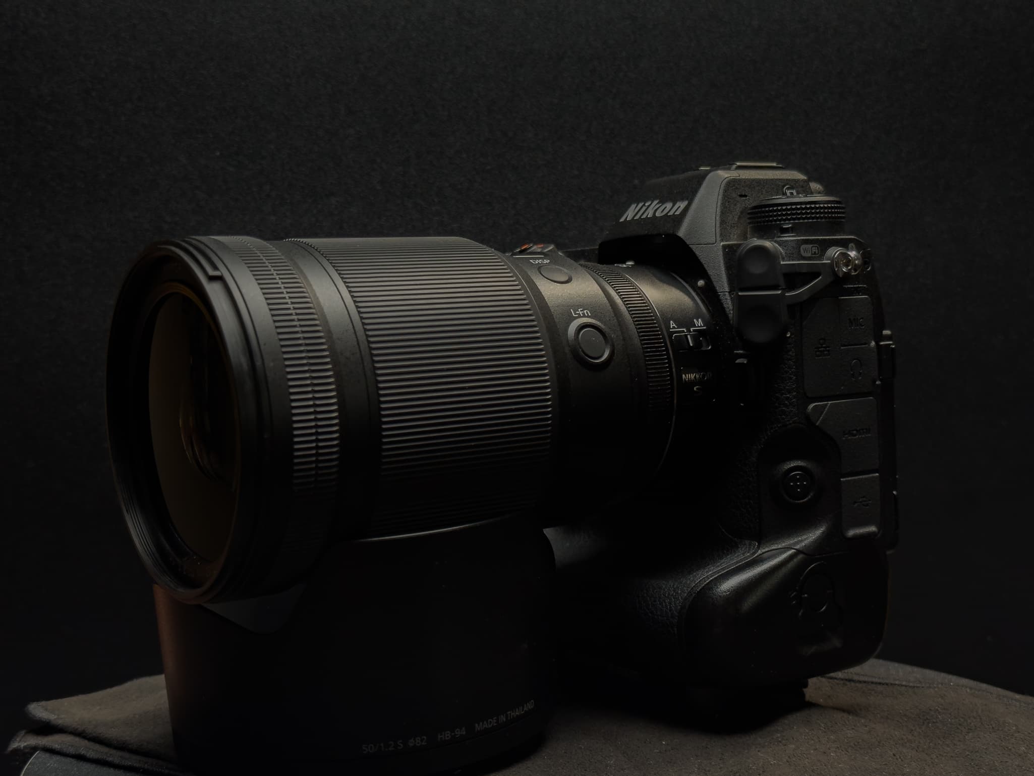 Nikon Z 50mm f/1.2 S mounted to Nikon full-frame camera