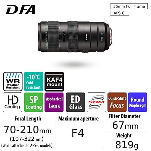 Variant image 0 of Pentax HD Pentax-D FA 70-210mm F4 ED SDM WR