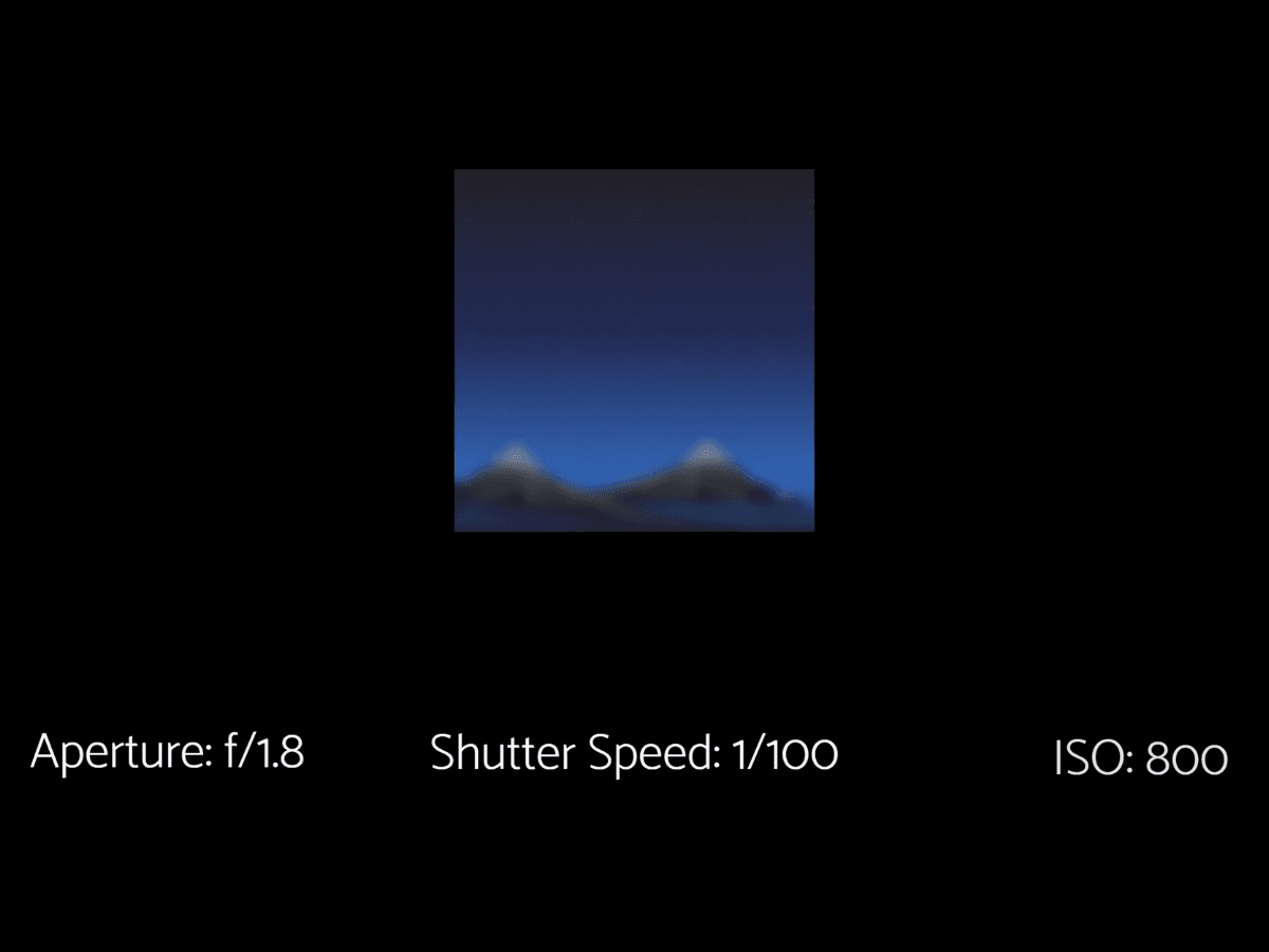 Low-light situation with ISO Graphic of a low light situation with ISO.