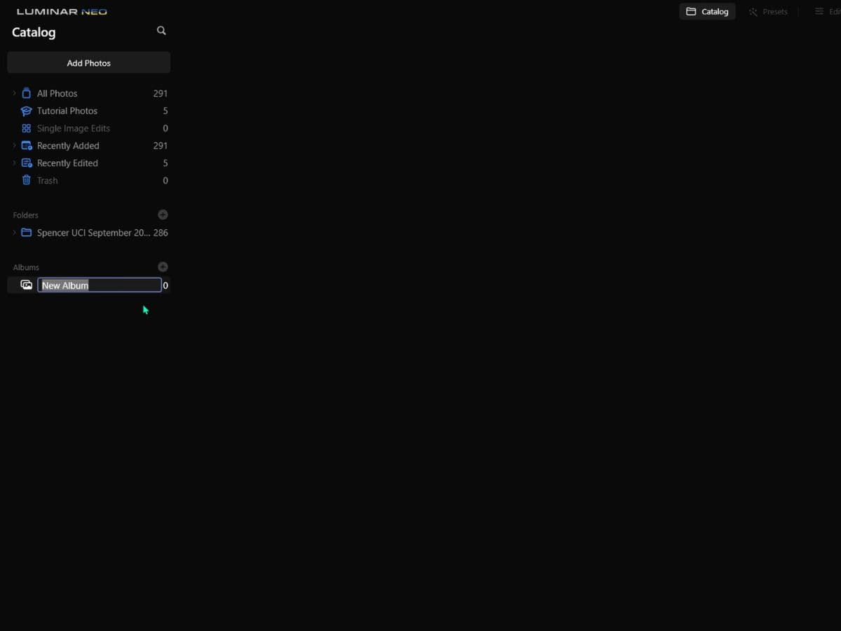 Luminar Neo create album Luminar Neo create album.
