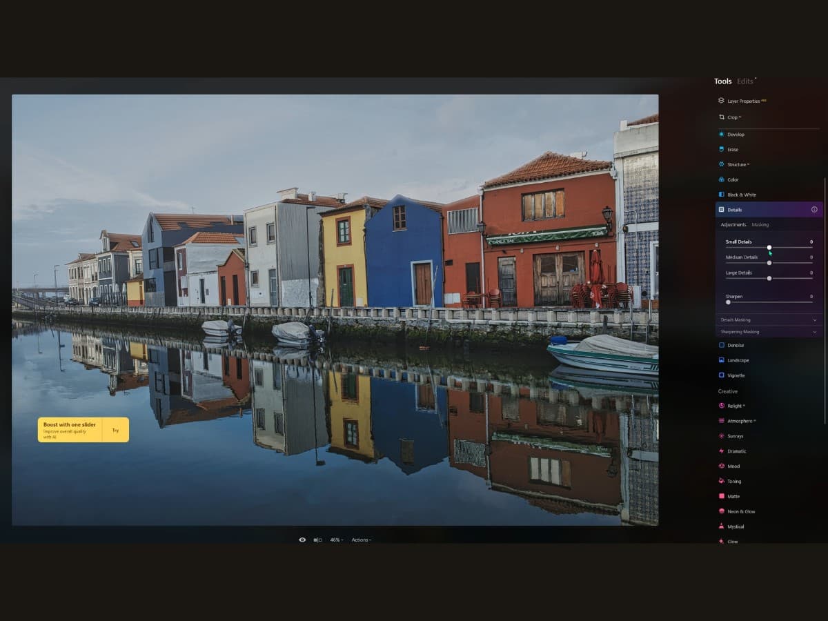 Before Details tool Luminar Neo before details tool edits.