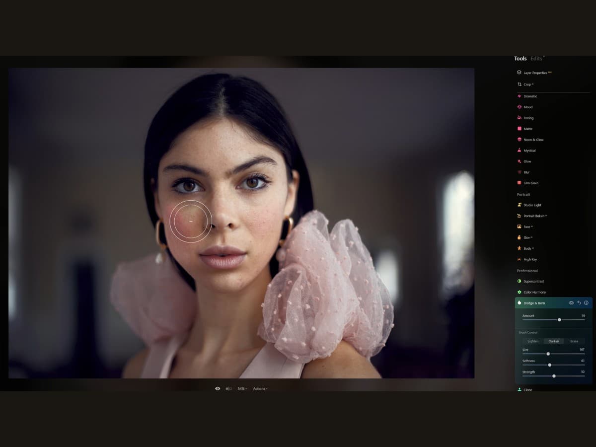 Luminar Neo dodge & burn tool Luminar Neo dodge & burn tool.