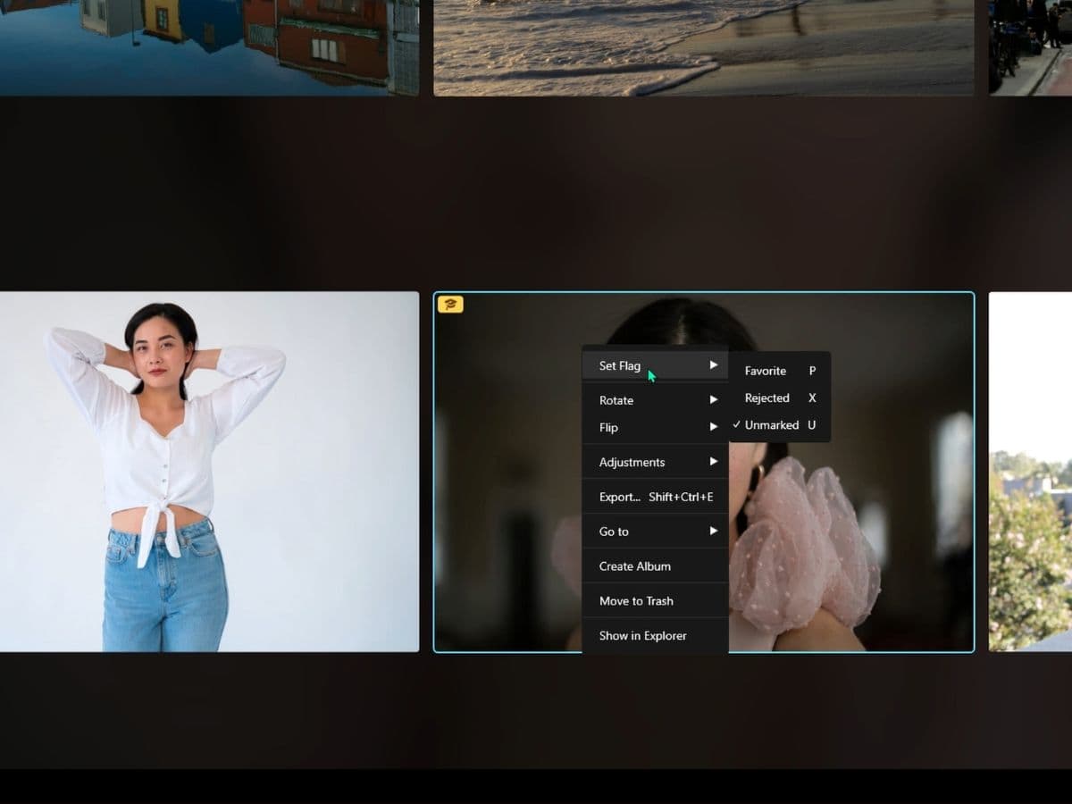 Luminar Neo image options Luminar Neo image options.