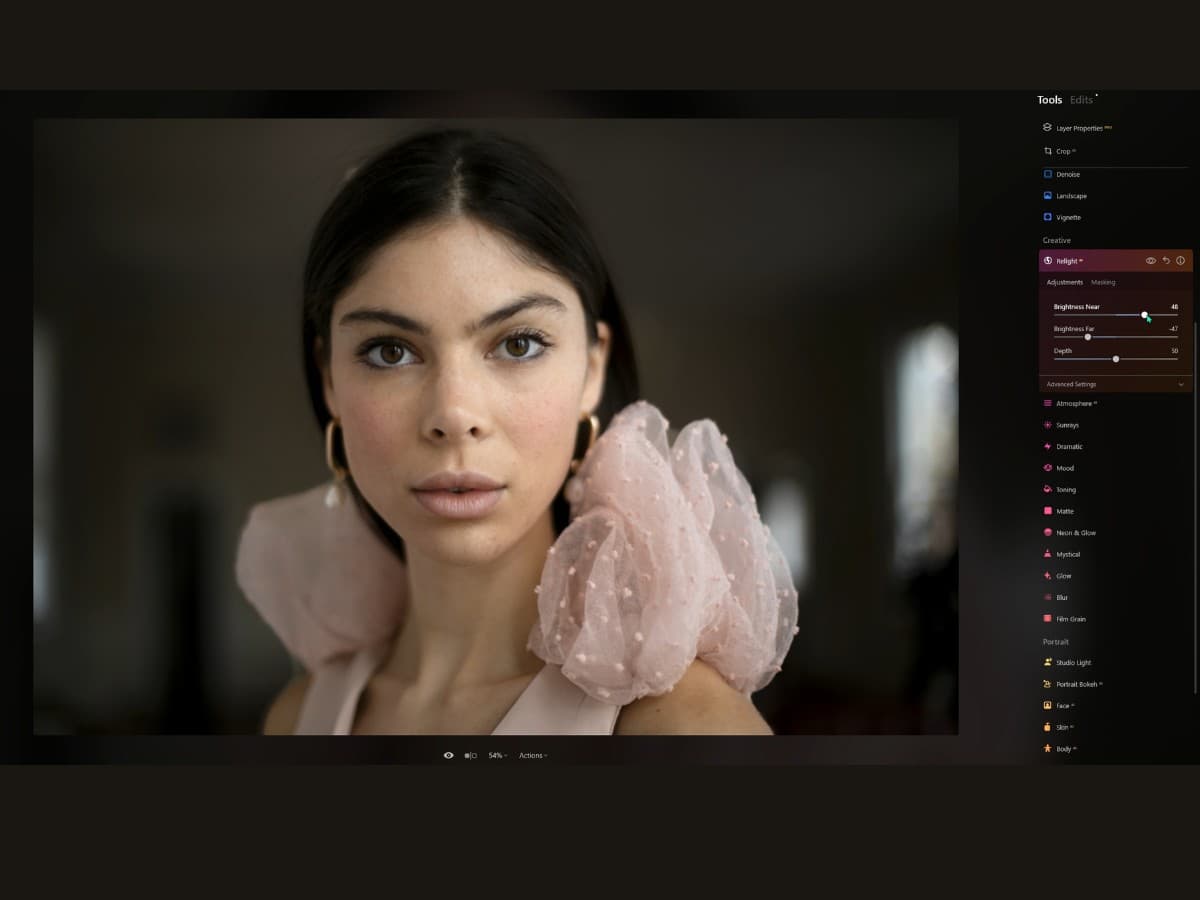 After Relight AI tool Luminar Neo after Relight AI tool edits.