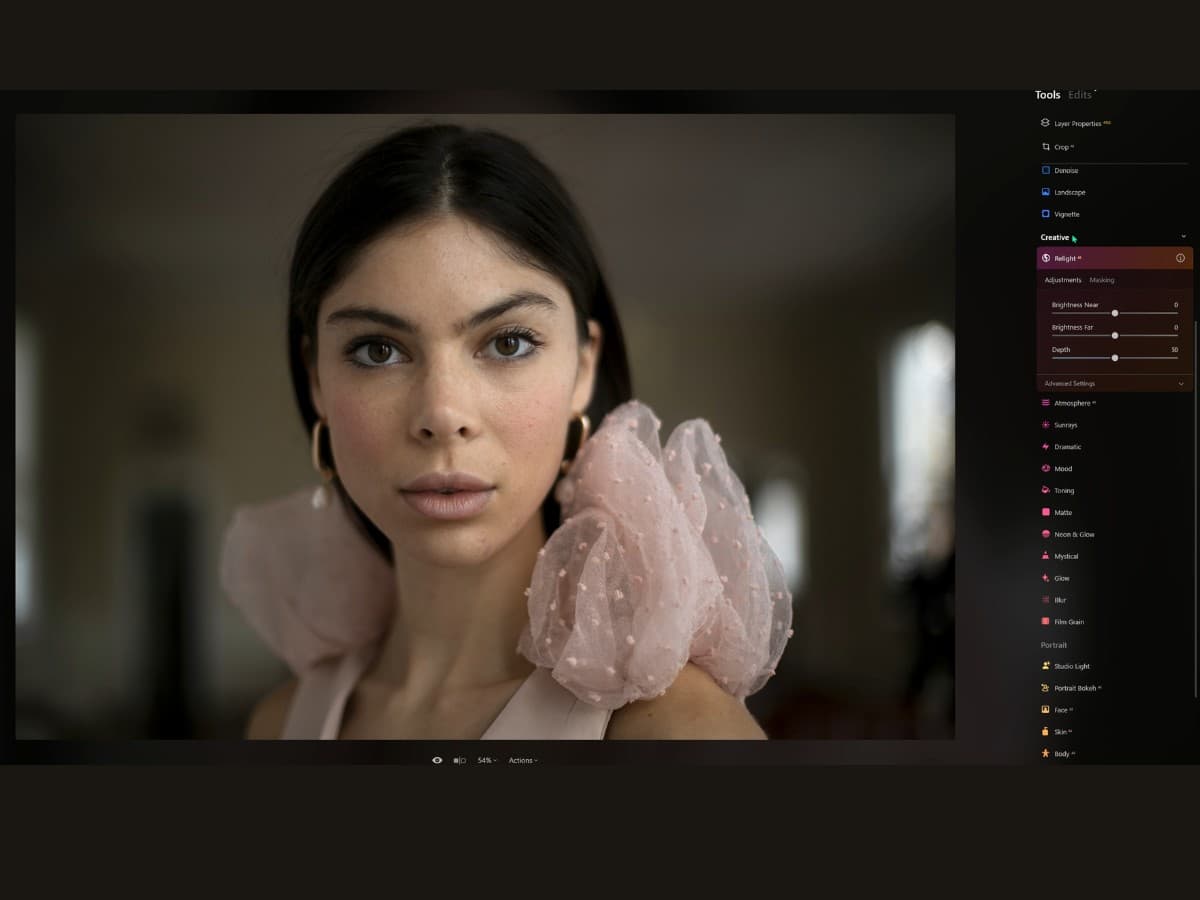 Before Relight AI tool Luminar Neo before Relight AI tool edits.