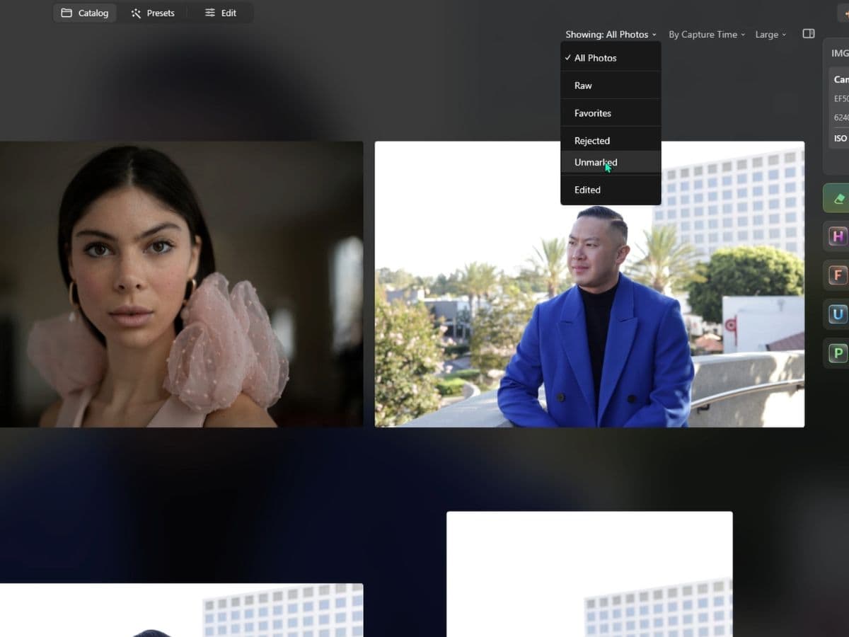 Luminar Neo showing drop-down Luminar Neo showing drop-down.
