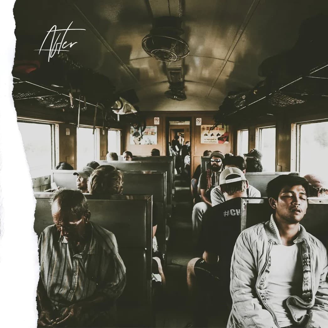 People sitting on a bus.