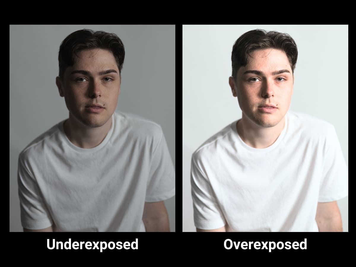 Underexposed vs. overexposed photo Two images comparing an underexposed and overexposed photo.